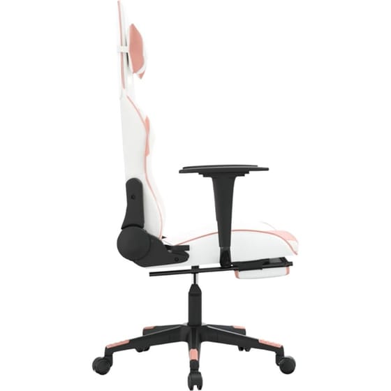 Καρέκλα Gaming VIDAXL 3143708 με Υποπόδιο από Τεχνητό Δέρμα - Λευκό image 2