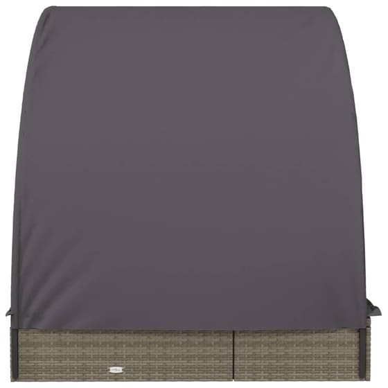 Ξαπλώστρα VidaXL από Συνθετικό Ρατάν 211x112x140 cm - Γκρι image 7