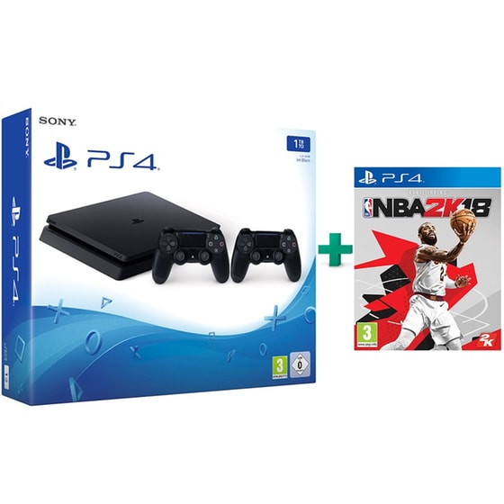 Sony PlayStation 4 - 1TB Slim & NBA 2K18 & 2ο χειριστήριο image 0