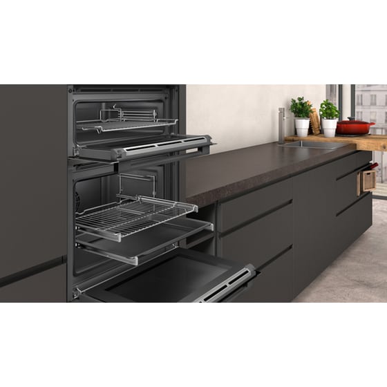NEFF U2ACH7CG0A 71 Lt Μαύρο Εντοιχιζόμενος Διπλός Φούρνος Άνω Πάγκου image 1
