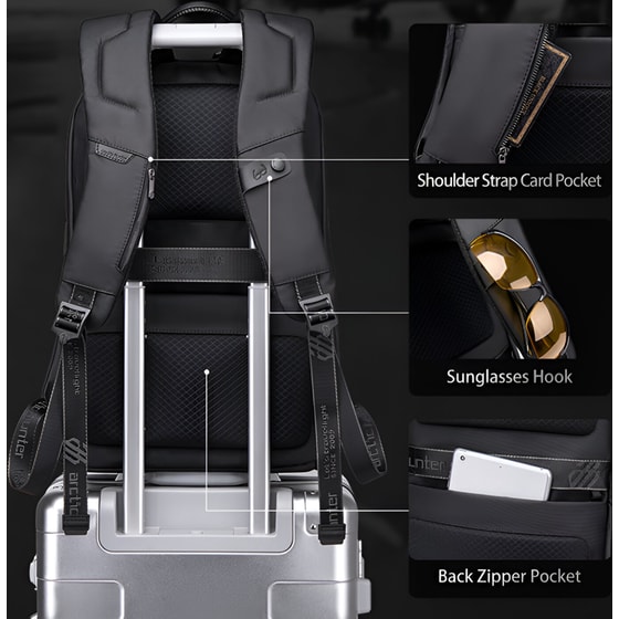 Τσάντα Laptop Arctic Hunter B00423 15.6" Αδιάβροχη - Μαύρο image 2
