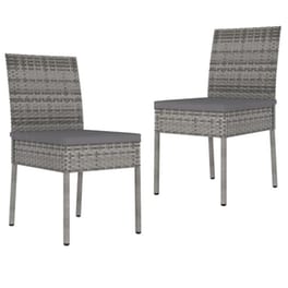 Καρέκλες Τραπεζαρίας Κήπου Vidaxl από Συνθετικό Ρατάν 2 Τεμ. 57x44x88cm - Γκρι