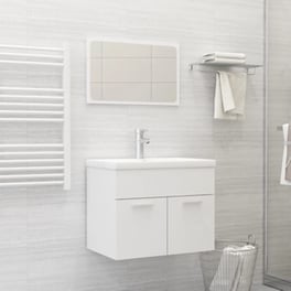 Vidaxl Σετ Επίπλων Μπάνιου 2 Τεμαχίων Λευκό Από Μοριοσανίδα