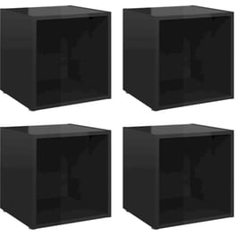 Έπιπλα Τηλεόρασης Vidaxl από Μοριοσανίδα 4 τμχ  37x35x37cm  - Μαύρα
