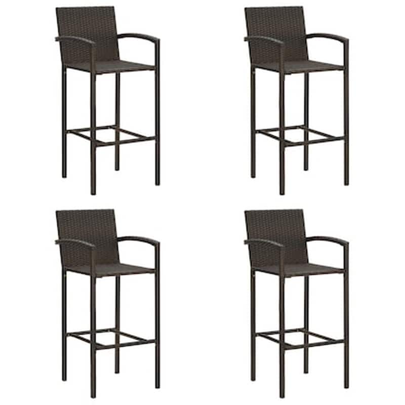 VIDAXL Σκαμπό Κήπου VidaXL από Συνθετικό Ρατάν 52x56x118 cm 4 Τμχ - Καφέ