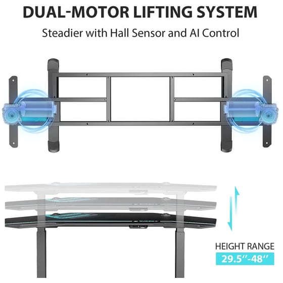 Γραφείο Gaming Eureka Ergonomic ERK-ES71-B BLK από Μοριοσανίδα 182x76 cm - Μαύρο image 4