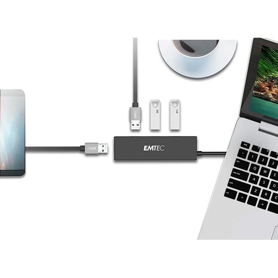 Emtec T620A USB Hub 4-Port USB 3.0 συμβατό με USB-A image 3