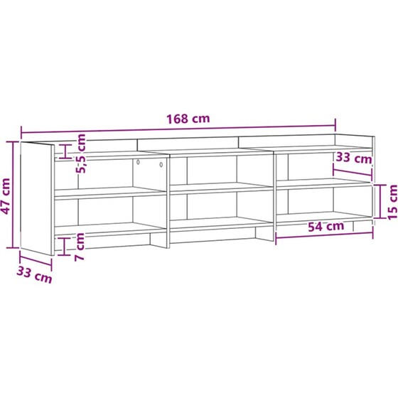 Έπιπλο Τηλεόρασης VidaXL 168 x 33 x 47 cm - Γκρι Σκυροδέματος image 6