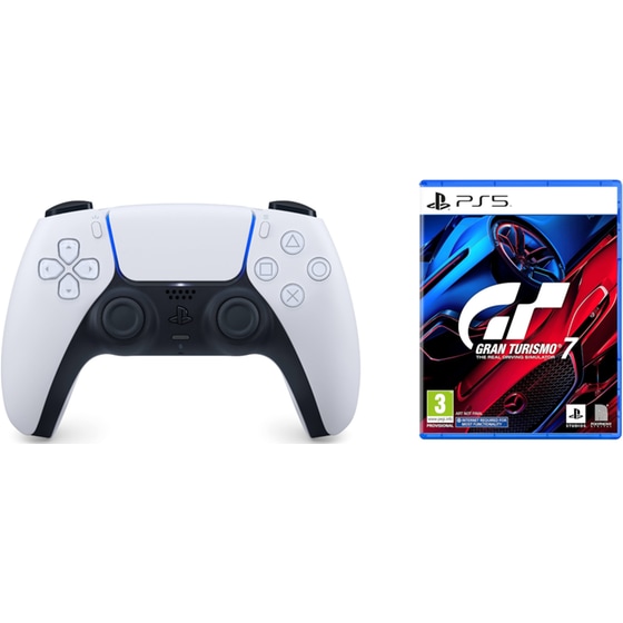 Sony PS5 DualSense Wireless Controller- Ασύρματο Χειριστήριο - Λευκό & PS5 Game - Gran Turismo 7 image 0