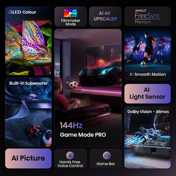 Hisense QLED 100" 4K Smart Τηλεόραση 100E7Q PRO image 3