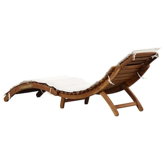 Ξαπλώστρα VidaXL από Μασίφ Ξύλο Ακακίας 184x55x64 cm- Κρεμ image 3