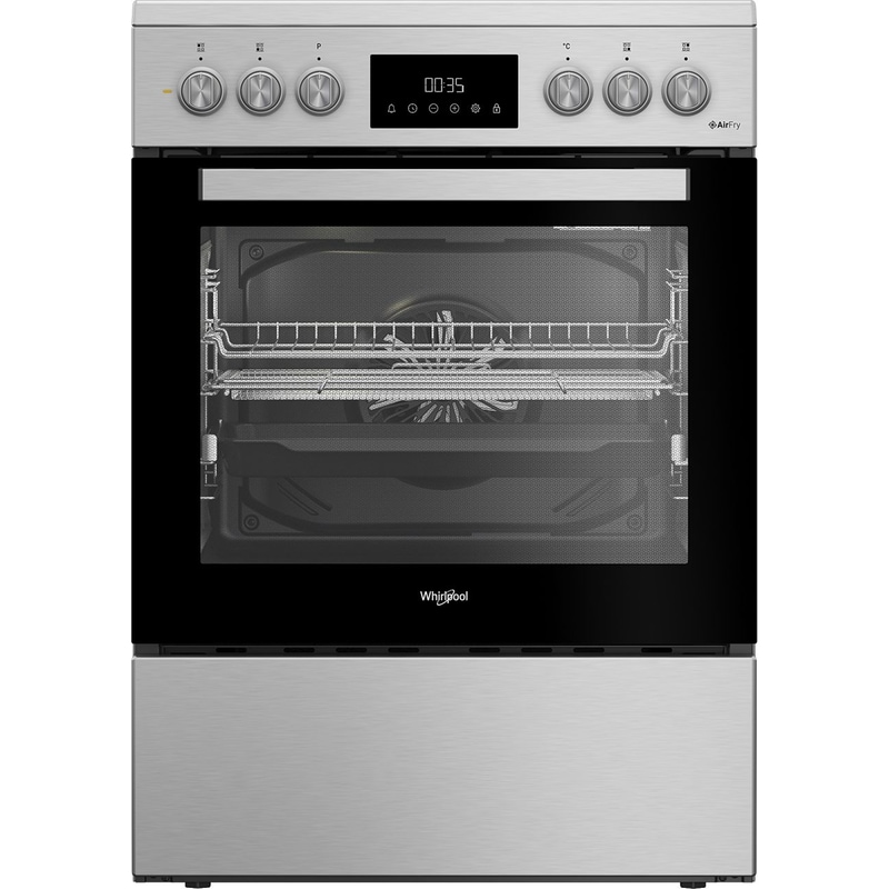 WHIRLPOOL W6V8LCSATX1 72 Lt Inox Ηλεκτρική Κουζίνα Κεραμική