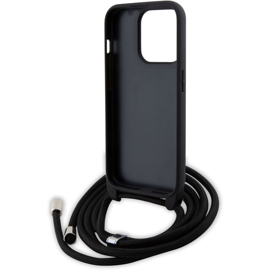 Θήκη Apple iPhone 15 Pro - Karl Lagerfeld Crossbody K+C Metal Pin Saffiano Hard Case - Black image 5