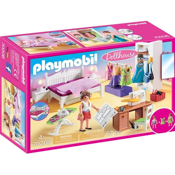 PLAYMOBIL® Dollhouse Υπνοδωμάτιο με Ατελιέ Ραπτικής (70208) image 0