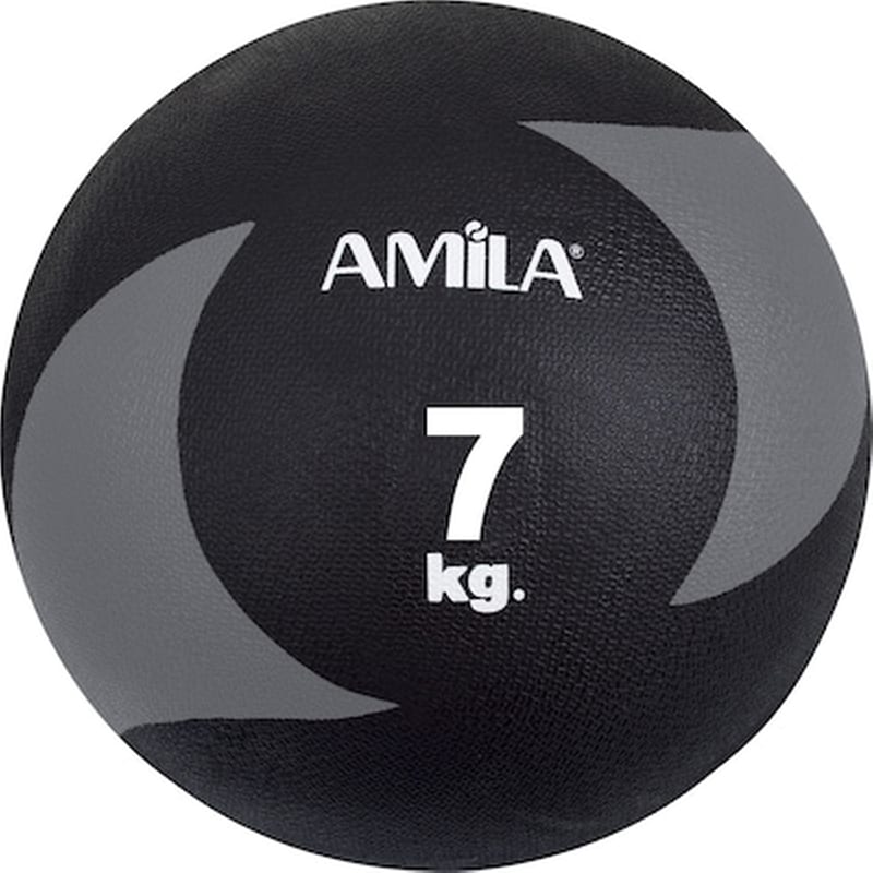 AMILA Μπάλα Medicine Amila Κατάλληλη για Ενδυνάμωση 7 kg 27 cm από PVC - Γκρι