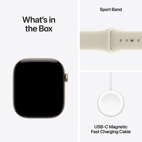 Apple Watch Series 12 GPS + Cellular 46mm Light Gold Aluminium Case with Sand Sport Band - M/L image 6