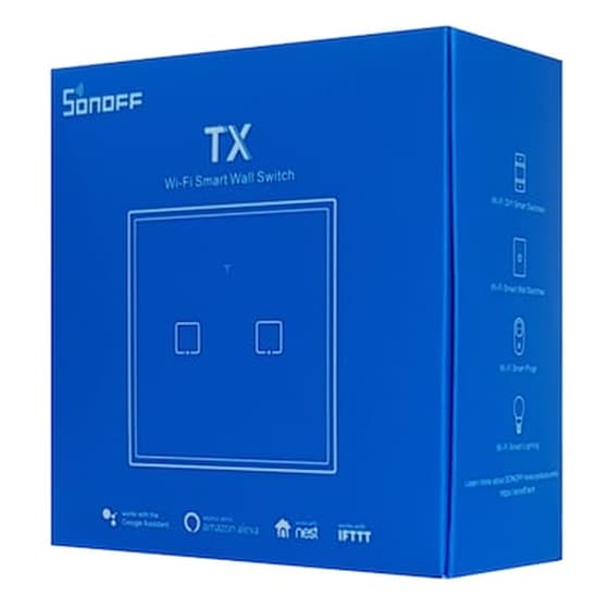Sonoff Smart Διακόπτης Τχ-t2eu2c, Αφής, Wi-fi, Διπλός, Λευκός image 2