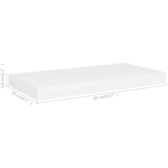 Ράφια Τοίχου VidaXL από MDF 50x23x3.8 cm 2 Τμχ - Λευκό image 6
