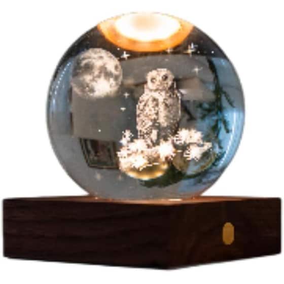 Διακοσμητικό&nbsp;Gingko Crystal&nbsp;Light&nbsp;3D&nbsp;The&nbsp;Owl&nbsp;Moon image 0