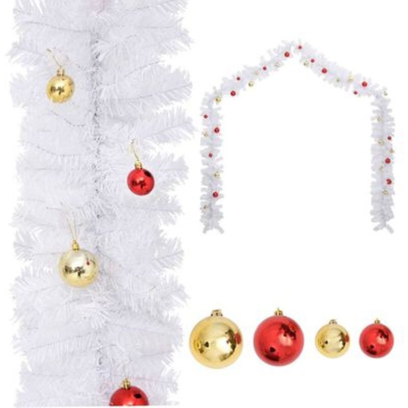 Χριστουγεννιάτικη Διακοσμητική Γιρλάντα με Μπάλες 5m - Λευκή