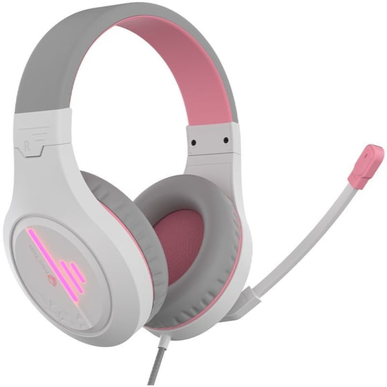 Meetion MT-HP021 Gaming Ενσύρματα Ακουστικά 3.5mm/USB - Λευκά/Ροζ image 1