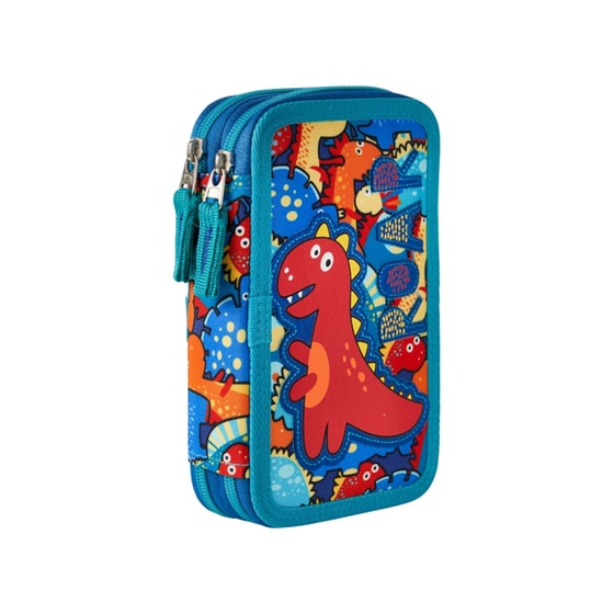 Κασετίνα Παραλληλόγραμμη Γεμάτη Coolbee&nbsp;Dino Διπλή image 1