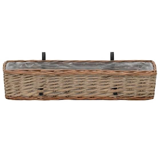 Vidaxl Ζαρντινιέρες Μπαλκονιού 2 Τεμ. 80x20x15 Εκ. Wicker Επένδυση Pe image 3