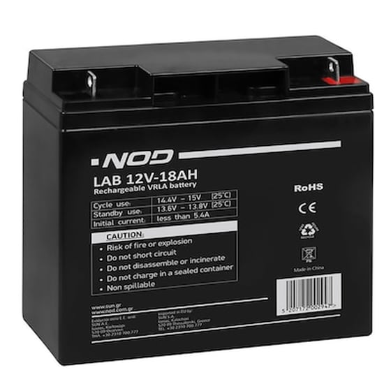 Nod Lab 12v18ah Lead Acid Battery image 0