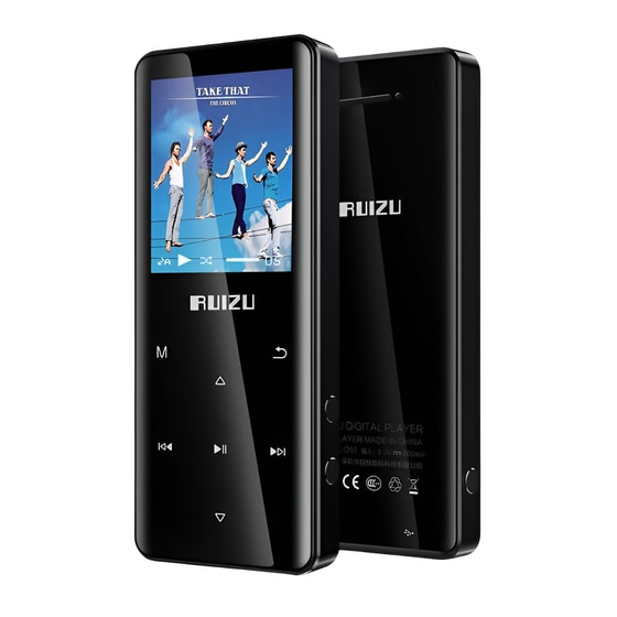 Mp3 Player Ruizu D51 Με Ηχείο, 1.8", 8gb, Bt, Ελληνικό Μενού, Μαύρο image 0