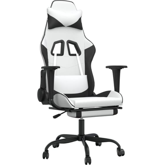 Καρέκλα Gaming VIDAXL 3143663 με Υποπόδιο από Τεχνητό Δέρμα - Λευκή image 0