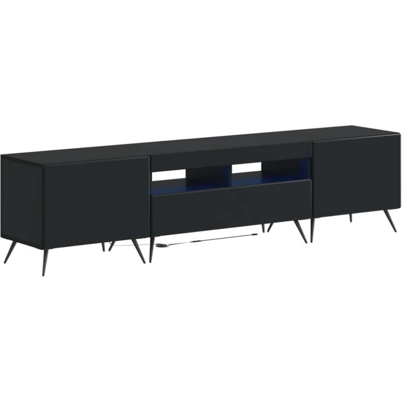 Έπιπλο Τηλεόρασης VidaXL BREDA με LED 3 τμχ 179 x 35 x 43 cm - Μαύρο
