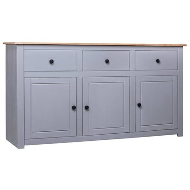 VIDAXL Vidaxl Μπουφές Γκρι 135x40x80 Εκ. Από Μασίφ Ξύλο Πεύκου Σειρά Panama