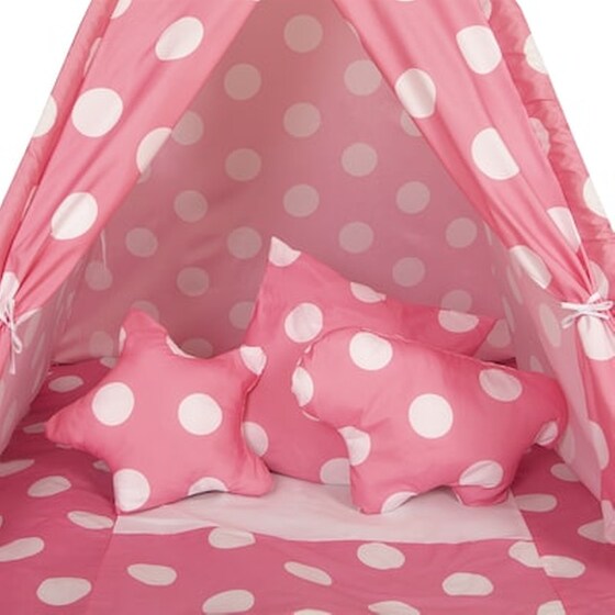 Baby Adventure Παιδική Σκηνή Teepee Pink Dots Br75044 - Δώρο 3 Διακοσμητικά Μαξιλάρια image 2