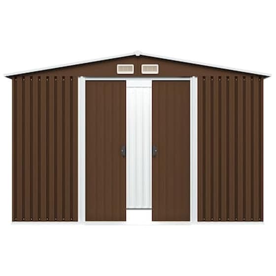Vidaxl Αποθήκη Κήπου Καφέ 257 X 205 X 178 Εκ. Ατσάλινη image 4