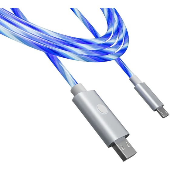 Καλώδιο Δεδομένων & Φόρτισης Oniverse με LED USB-A to Micro USB 2m - White image 1
