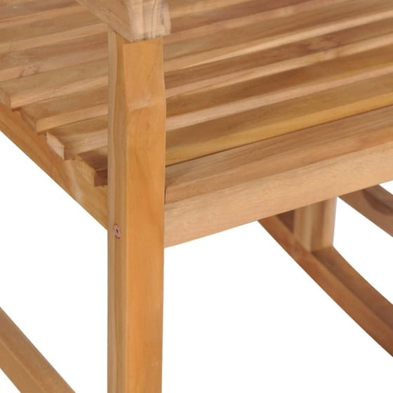 Κουνιστή Πολυθρόνα VidaXL από Μασίφ Ξύλο Teak με Taupe Μαξιλάρι - Καφέ image 4