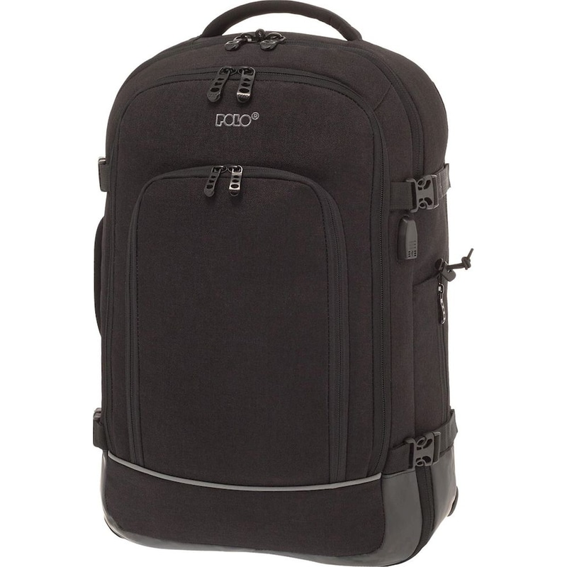 POLO Τσάντα Πλάτης Polo Cabin 40 lt με Θήκη Laptop 17 - Μαύρη