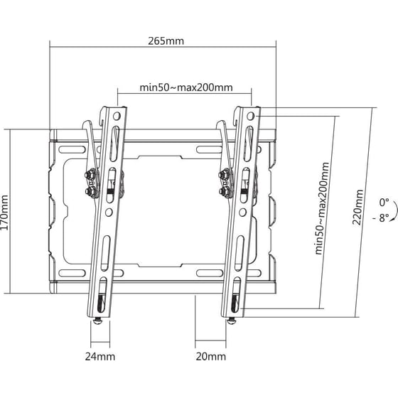 Βάση Τηλεόρασης Επιτοίχια Sbox PLB-3422T-2 23" - 43" έως 45 kg image 6