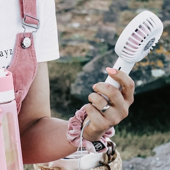 Επαναφορτιζόμενος Ανεμιστήρας Χειρός - Stylies Lacerta Fan - Ροζ image 1