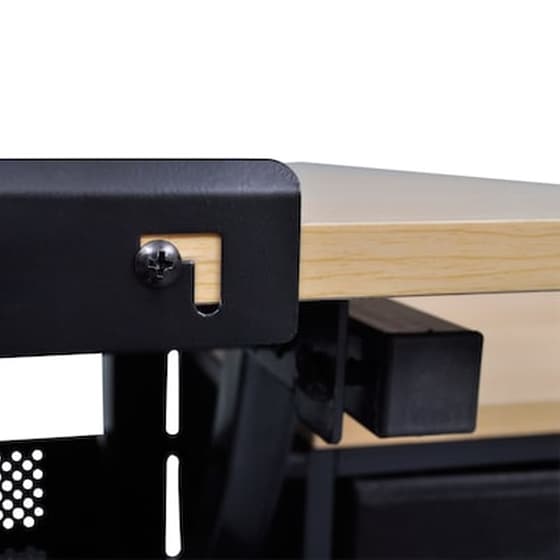 Γραφείο Σχεδίασης VidaXL με Σκαμπό από MDF 119.5x60cm - Φυσικό/Μαύρο image 3