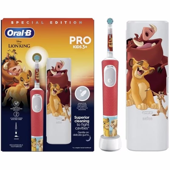 Ηλεκτρική Οδοντόβουρτσα Oral-B Pro Kids Lion King για Παιδιά 3+ Κόκκινη image 2