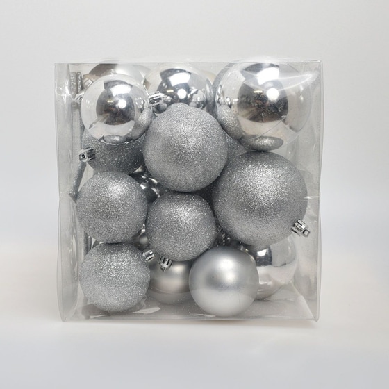 Σετ Χριστουγεννιάτικα Spitishop Στολίδια A-s Silver 184168 από PVC 35 Τμχ - Μπάλα image 1