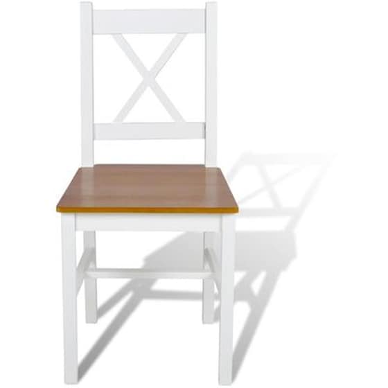 Καρέκλες Τραπεζαρίας Vidaxl από Ξύλο Πεύκου 2 Τμχ - Λευκό/Καφέ image 1