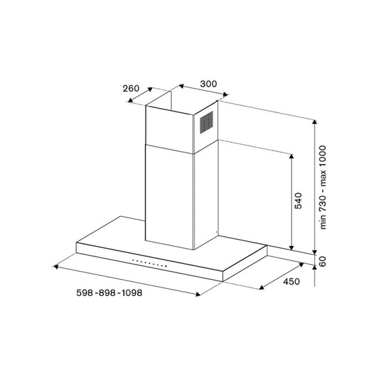 BERTAZZONI KT60P1XV 60 cm Inox Απορροφητήρας Καμινάδα - Τζάκι image 1