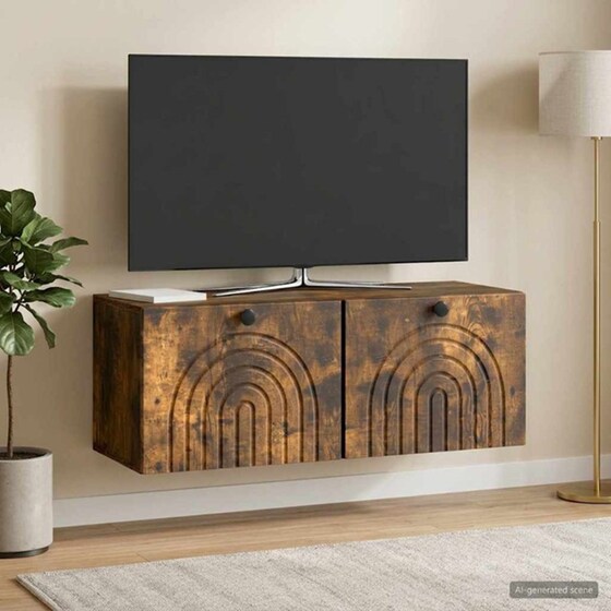 Επιτοίχιο Έπιπλο Τηλεόρασης VidaXL 78.5x31x30 cm - Καφέ Δρυς image 3