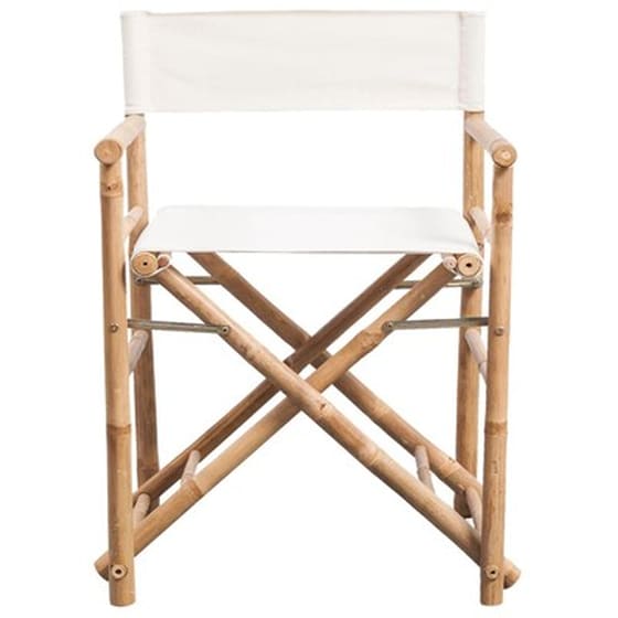 Καρέκλα Σκηνοθέτη Vidaxl  Πτυσσόμενη Από Μπαμπού/Καραβόπανο 2 Τεμ. 58x48x89cm - Λευκή image 3