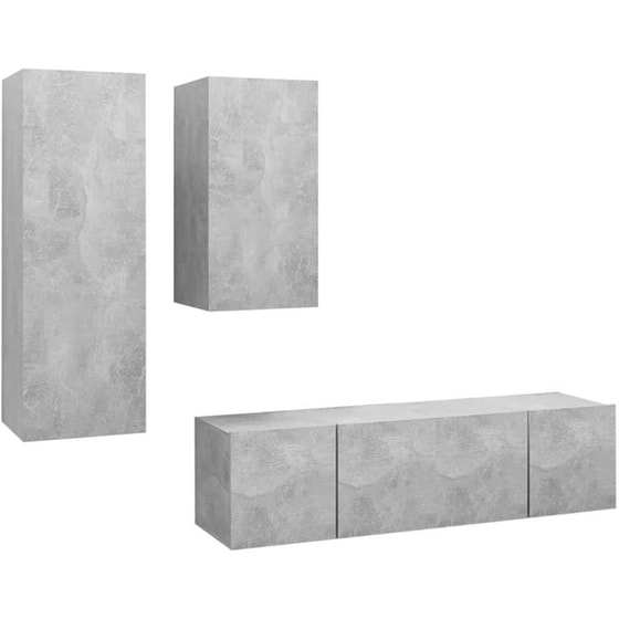 Έπιπλο Τηλεόρασης VidaXL Μοριοσανίδα 4 Τμχ 30x60x30cm - Γκρι image 0