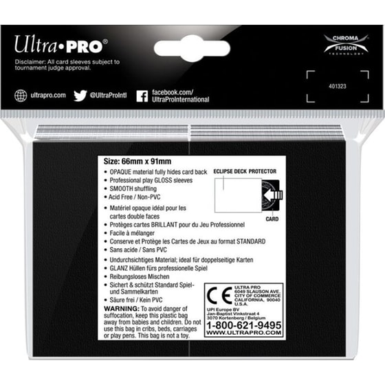 Ultra Pro Standard Sleeves Eclipse Gloss Arctic White 100 Τμχ image 1