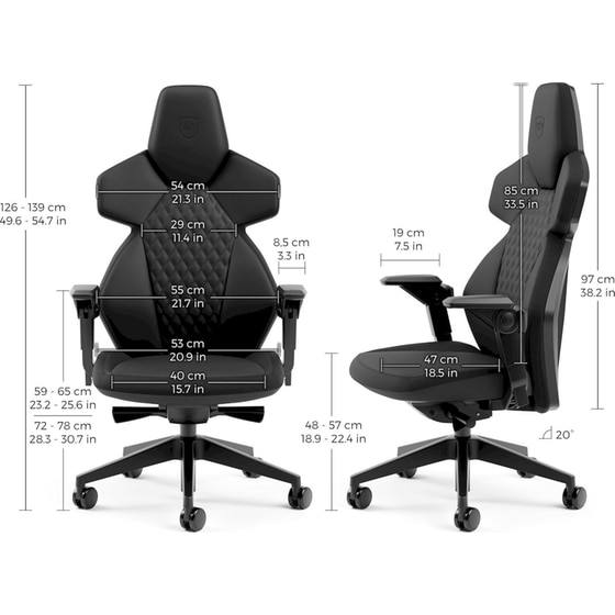 Gaming Καρέκλα Noblechairs Dwan Black από Συνθετικό Δέρμα - Μαύρη image 7