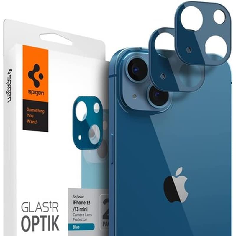 SPIGEN Προστατευτικό καμερών Apple iPhone 13 Mini - Spigen Glas.tr Optik Camera Lens Protector Blue 2pcs